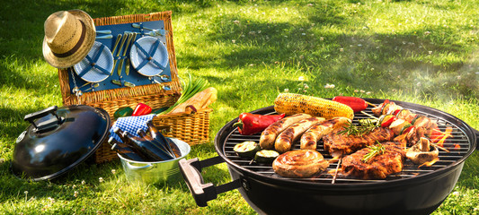 Barbecue picnic - obrazy, fototapety, plakaty