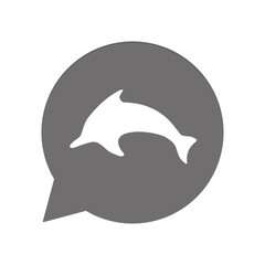 Graue Sprechblase rund - Delfin