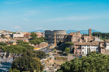 Fototapeta na wymiar Aerial view of the Colosseum, Rome , Italy