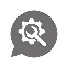 Graue Sprechblase rund - Handwerker