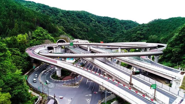 Aerial : Mega junction in Japan Fly up