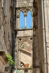 Fototapeta na wymiar Ornamental Elements On Windows Of Kotor Old Town, Montenegro