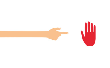 Hand zeigt auf - Handfläche - Halt