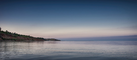 Fototapeta premium Night sea coast in Chabanka Odesa Ukraine