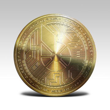 gold bitshare isolated on white background 3d illustration