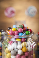 Fototapeta na wymiar Mixed colorful gum balls