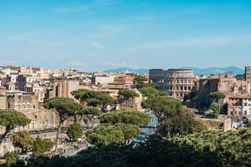 Fototapeta na wymiar view to colosseum at rome