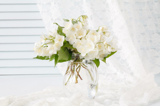 Bouquet Of White Flowers In A Vase