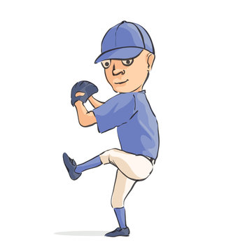 Cartoon baseball player