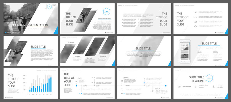 Blue and gray elements for infographics on a white background. Presentation templates. Use in presentation, flyer and leaflet, corporate report, marketing, advertising, annual report, banner.