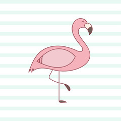 Vector Illustration of a flamingo. Doodle. Vector.