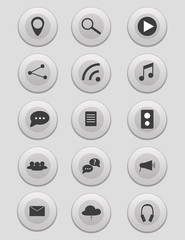 Set of Communication and Music Icons. Flat Design.