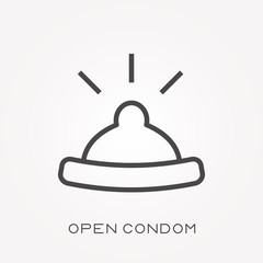 Line icon open condom