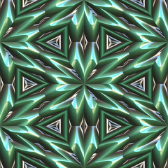 3d Illustration - metallisch floral Muster