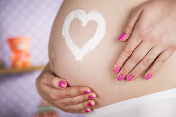 Heart, Beautiful Pregnant Woman belly