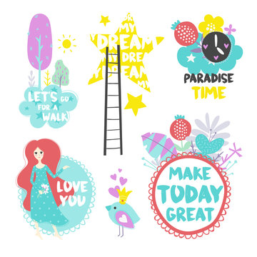 Summer vector elements collection