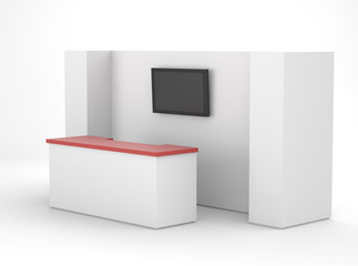 simple stand booth with tv