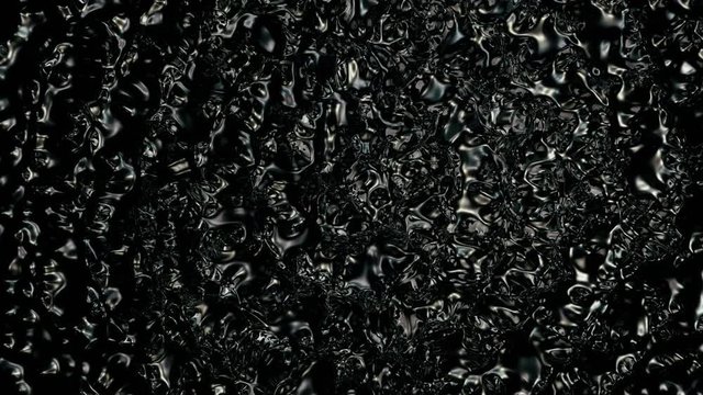 Black liquid surface, abstract, oil, fluid, ferrofluid, loopable - 4K