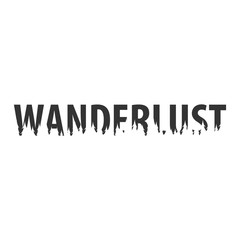 Wanderlust. Text or labels with silhouette of forest.