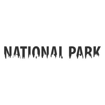 National Park. Text or labels with silhouette of forest.