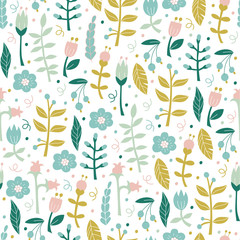 Hand Drawn Floral Pattern.