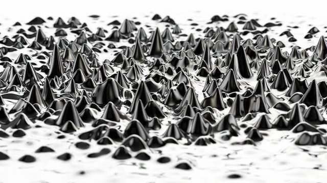 White liquid surface, abstract, oil, fluid, ferrofluid - 4K