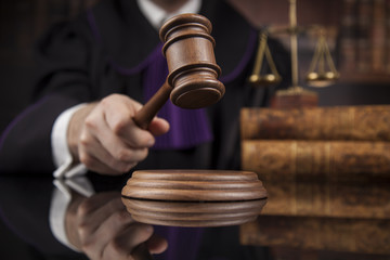 Court gavel,Law theme, mallet of Judge
