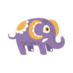 Adorable cartoon elephant character posing vector Illustration