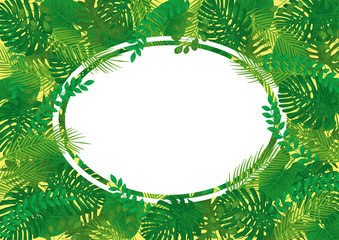 Tropical Leaves Vector Banner Template - Yellow