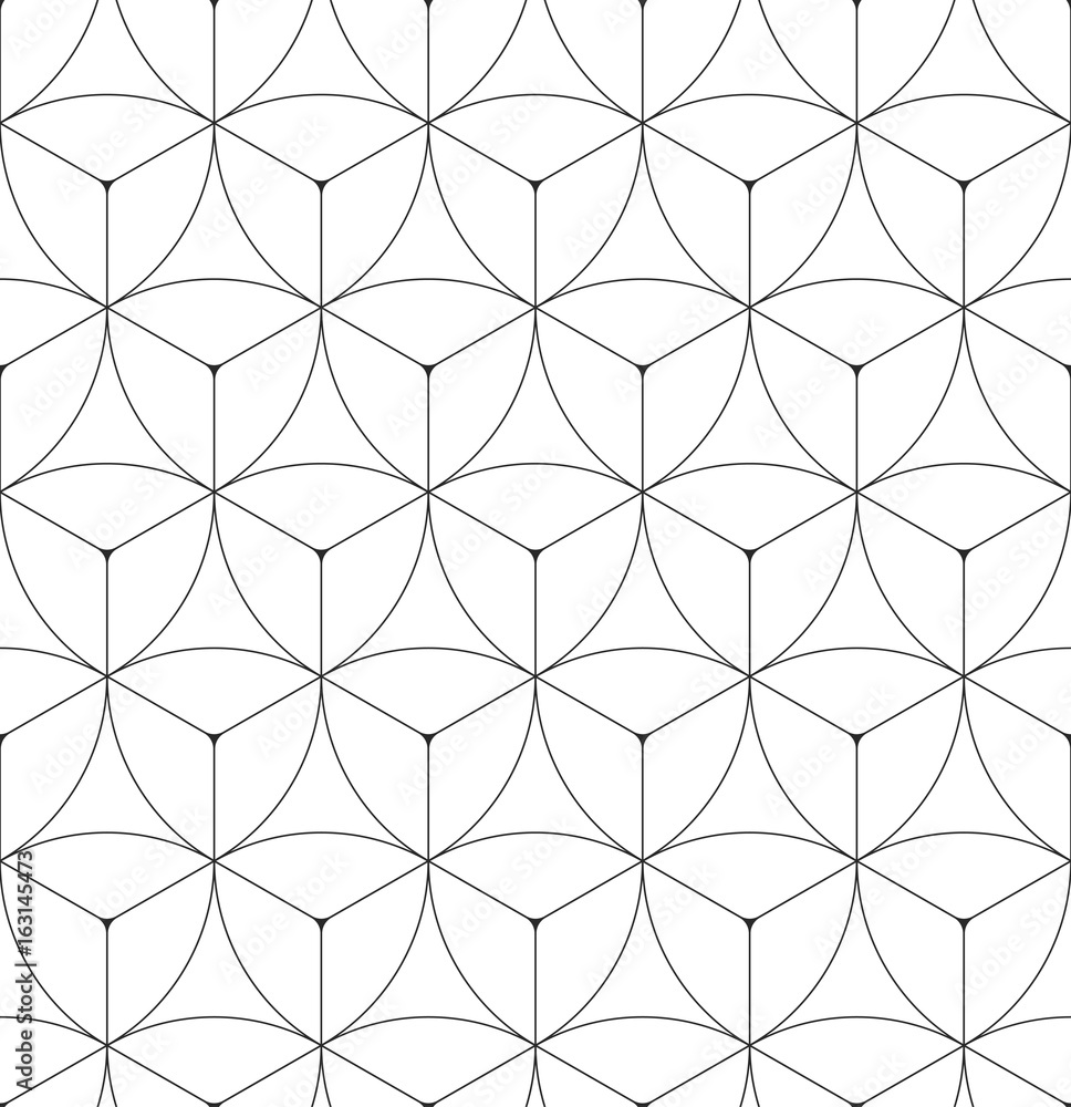 Poster Abstract geometric seamless pattern vector hexagonal triangular background grid texture