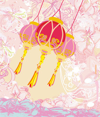 Chinese New Year with lanterns card