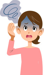 病気　女性　めまい　上半身
