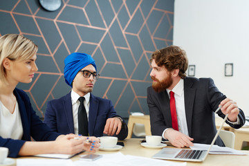 Business partners discussing new joint project