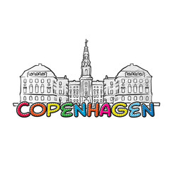 Copenhagen beautiful sketched icon