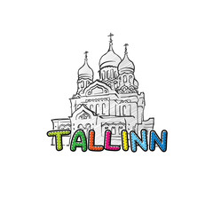 Tallinn beautiful sketched icon