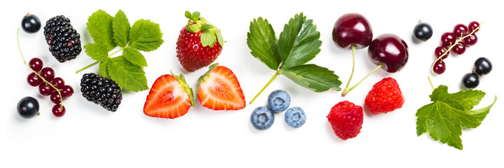 Fresh berries on white background © anaumenko