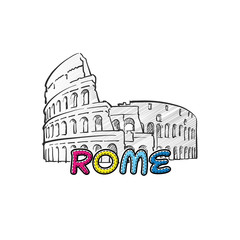 Rome beautiful sketched icon