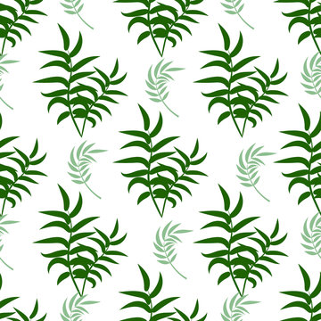 Beautiful seamless vector floral summer pattern background with tropical palm leaves. Perfect for wallpapers, web page backgrounds, surface textures, textile.