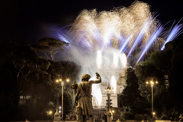 Fototapeta premium Fireworks in Rome, Italy