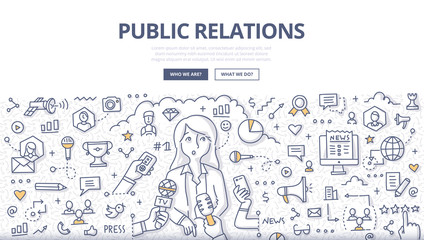 Public Relations Doodle Concept