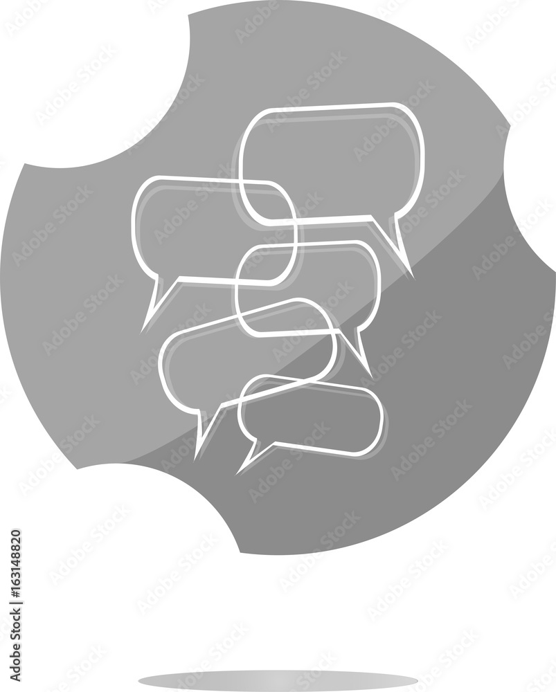 Aufkleber abstract cloud on web icon button isolated on white