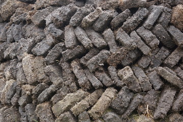 getrocknete Torfziegel