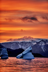 iceberg floating in greenland fjord © the_lightwriter