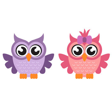 cartoon owl boy and girl