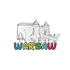 Naklejka premium Warsaw beautiful sketched icon