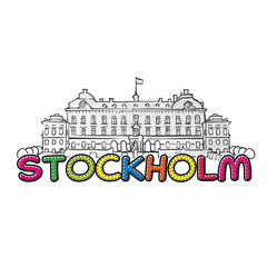 Stockholm beautiful sketched icon