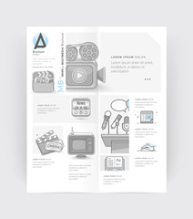 Bifold Brochure cover design with concept icons.