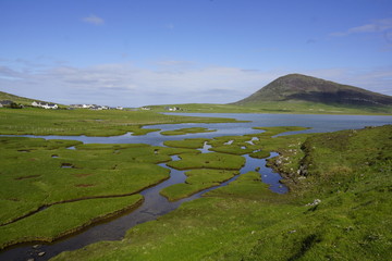 Moor-Wasserlandschaft, Isle of Harris, äussere Hebriden, Schottland