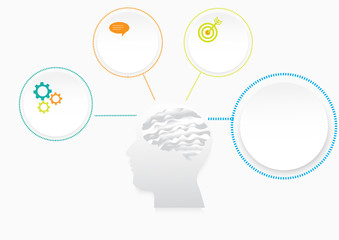 brain white  infographic vector for business idea background 