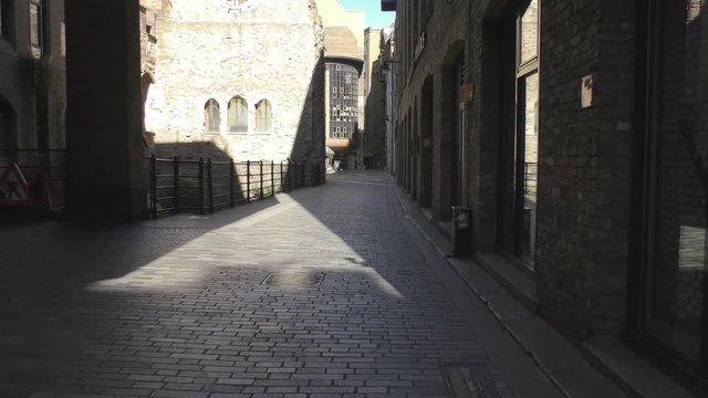 An ancient narrow street and a stone road.